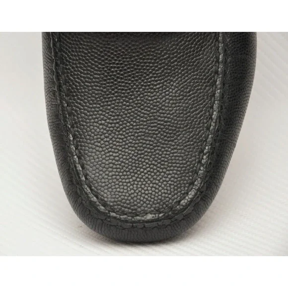 Salvatore Ferragamo Italy Pebbled Leather Moc Driving Loafer Slip-On Black 9 New